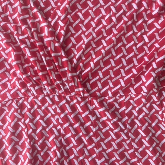 Sade New York Red Orange Wrap Fit and Flare Vneck Dress Size 4 - Picture 8 of 11